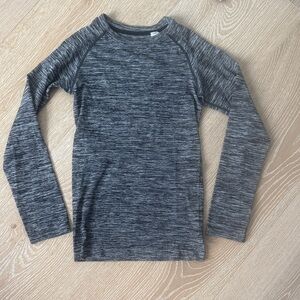 Zella Girl Size 7/8 Heathered Gray long sleeve athletic shirt